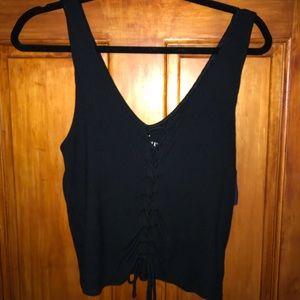 American Eagle Lace Up Cropped Tank